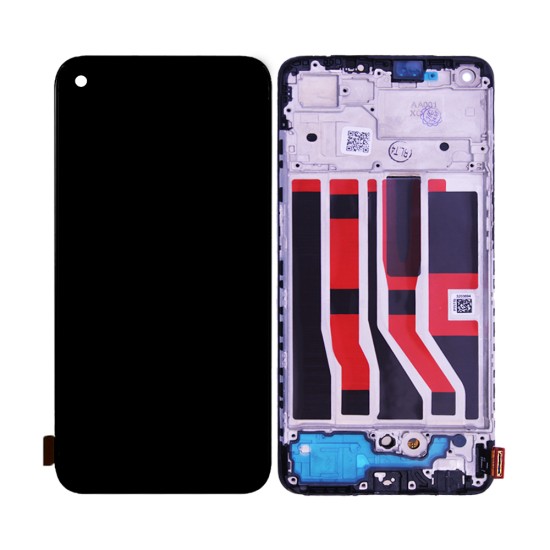 Touch+Display+Frame Oppo A74 4G/A94 4G Com Impressão Digital Preto